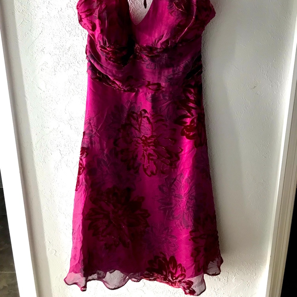 Beautiful burgundy halter top dress